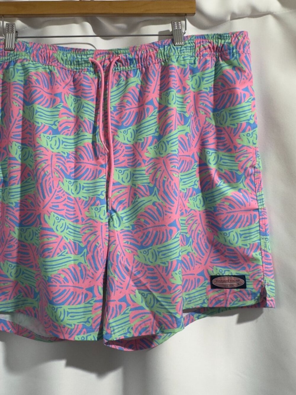 Vineyard Vines 7" Swim Trunks Mens XXL All Over Fish Print Mesh Lined Pockets